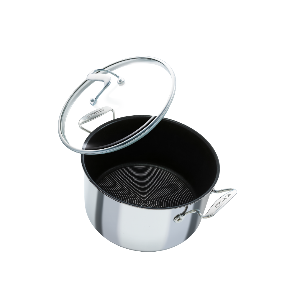 SteelShield™ Polished Stainless Steel Hybrid Non Stick Stockpot & Lid