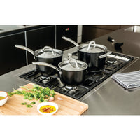 Forged high density aluminium 18cm saucepan from Circulon's Ultimum range. The large saucepan (20cm size) features an additional helper handle for easy lifting