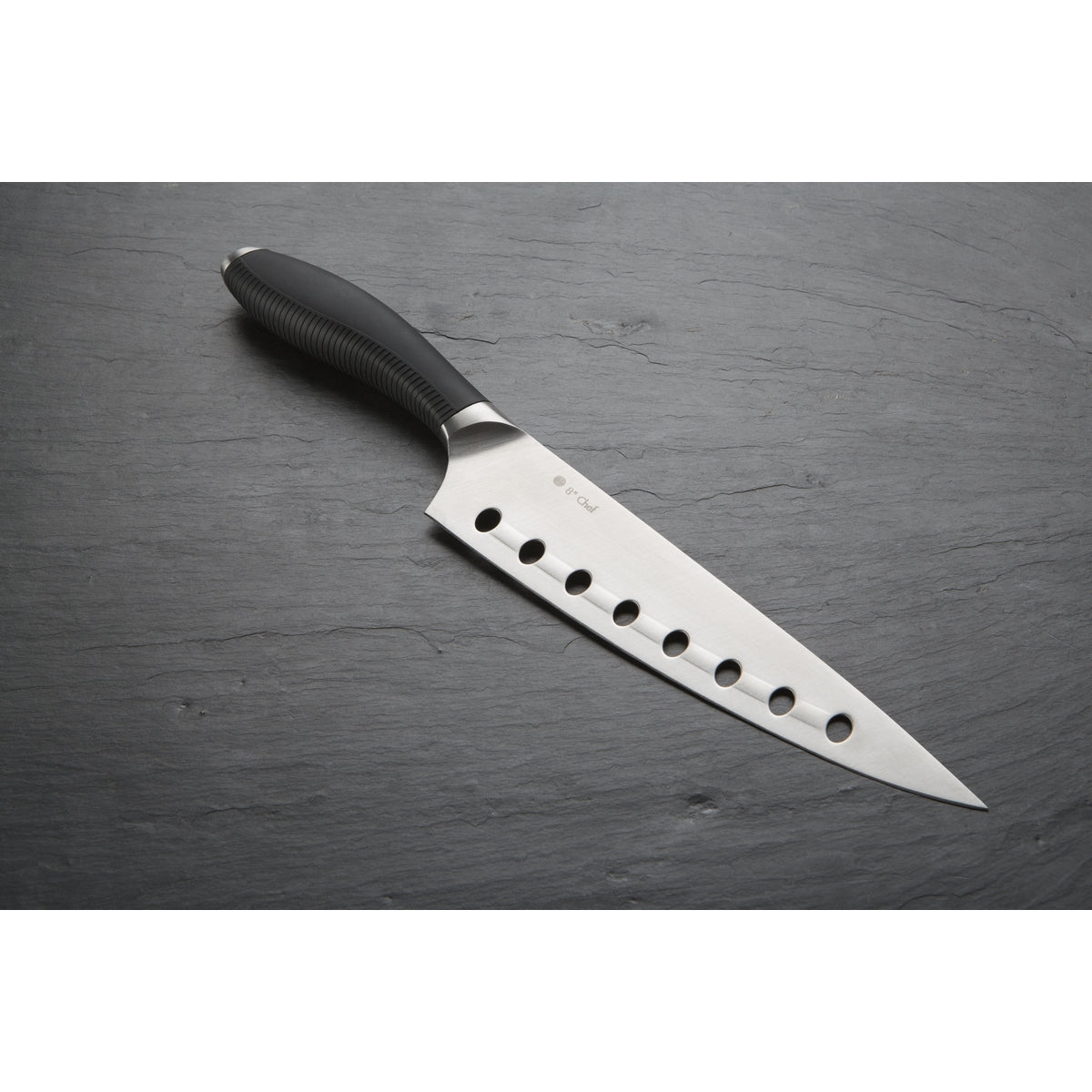 Product image of Circulon 8" Chef's Knife on a grey background.