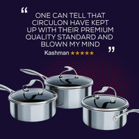 SteelShield™ Polished Stainless Steel Hybrid Non-Stick Twin Skillet Set - 22cm & 25cm